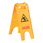 Panneau d'avertissement en plastique Attention Sol glissant