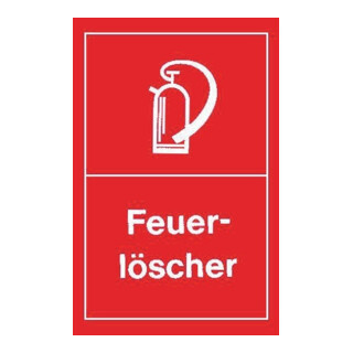 Panneau d'avertissement extincteur rouge