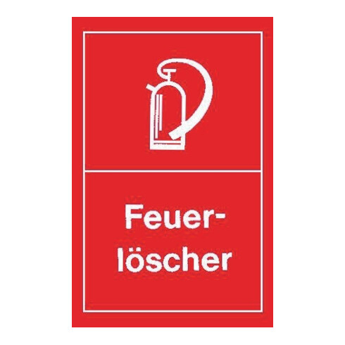 Panneau d'avertissement extincteur rouge