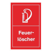 Panneau d'avertissement extincteur rouge