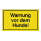 Panneau d'avertissement pour chiens L250xB150mm Plastique noir/jaune-1