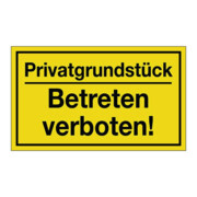 Panneau d'avertissement pour propriété privée/entrée interdite ! L250xB150mm Ku.noir/jaune-1