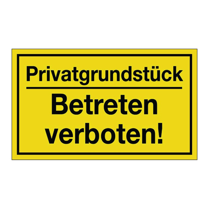Panneau d'avertissement pour propriété privée/entrée interdite ! L250xB150mm Ku.noir/jaune