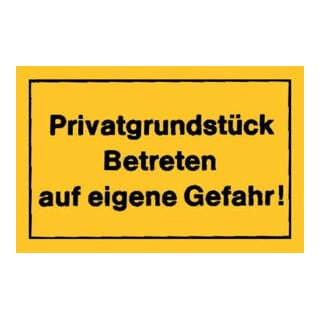 Panneau d’avertissement propriété privée jaune