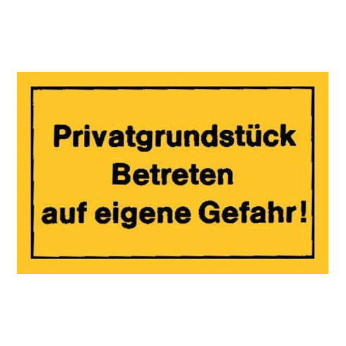 Panneau d’avertissement propriété privée jaune