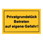 Panneau d’avertissement propriété privée jaune