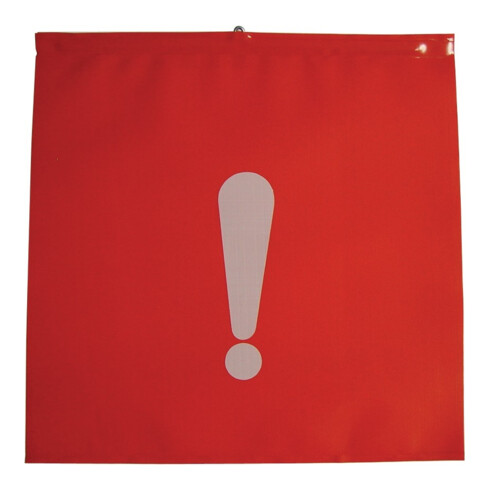 Panneau de fin 30 x 30 cm avec impression point d’exclamation