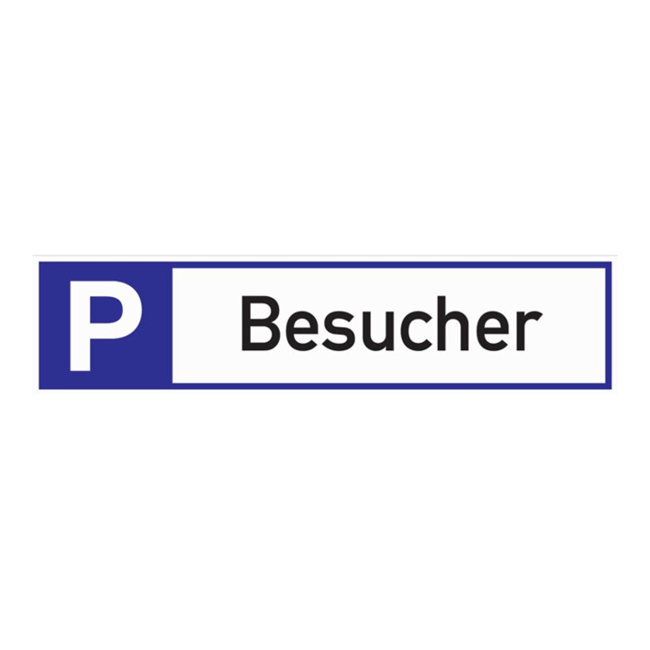 panneau de parking pour visiteurs 460x110x2mm aluminium blanc/bleu/noir
