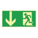 Rettungszeichen ASR A1.3/BGV A8/DIN67510 L297×I148mm Sortie de secours horizontale avec pictogramme Ku-1