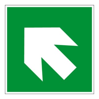 Panneau d'évacuation Eichner Indication de direction oblique 20 x 20 cm Alu