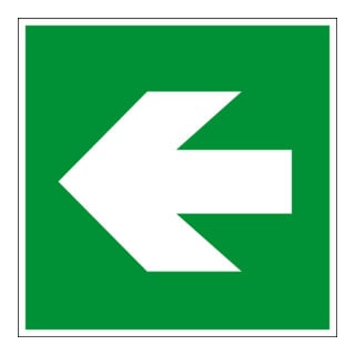 Panneau d'évacuation Eichner indication de la direction à gauche/ 20 x 20 cm PVC