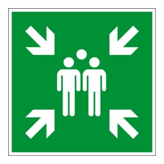 Panneau d'évacuation Eichner Point de collecte 60 x 60 cm Alu
