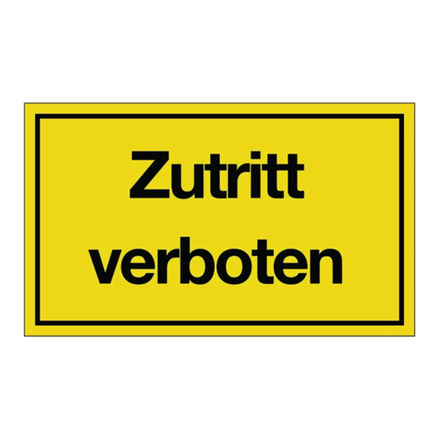 Panneau d'information Interdiction d'accès L250xB150mm Plastique noir/jaune