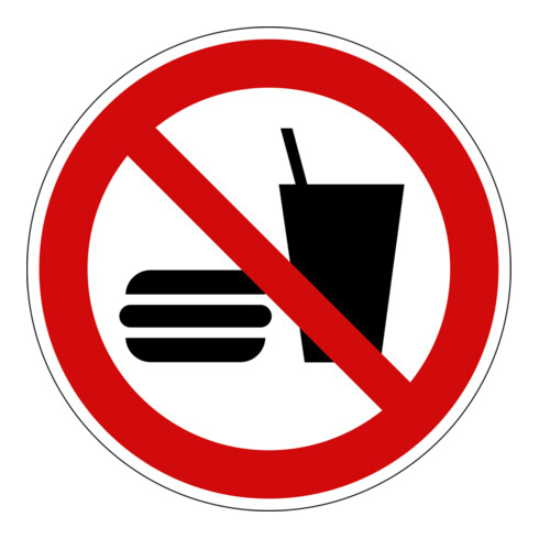 Panneau d'interdiction de manger et de boire Eichner 20 cm Alu