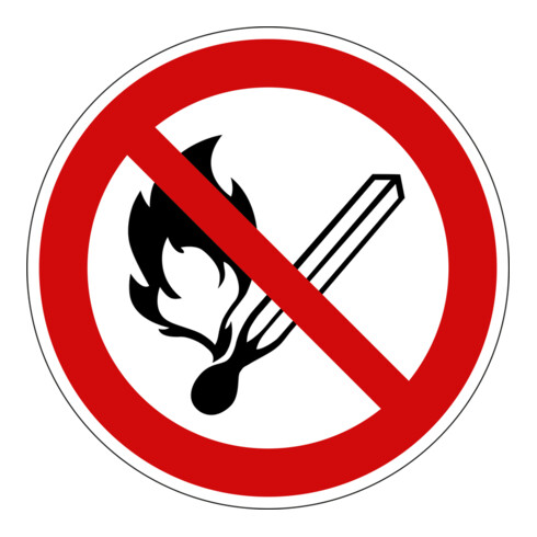 Panneau d'interdiction Eichner Feu, lumière nue et fumer interdits