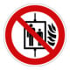 Panneau d'interdiction Eichner Ne pas utiliser l'ascenseur en cas d'incendie 10 cm-1