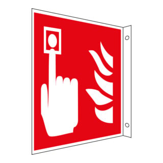Panneau drapeau de protection incendie Eichner Détecteur d'incendie, alu