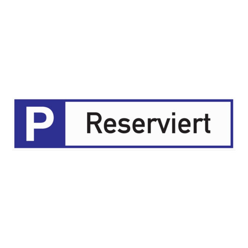 Panneaux de parking Parking réservé L460xB110mm Alu.blanc/bleu/noir