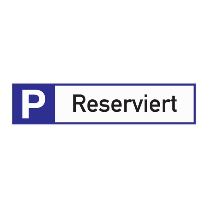 Panneaux de parking Parking réservé L460xB110mm Alu.blanc/bleu/noir