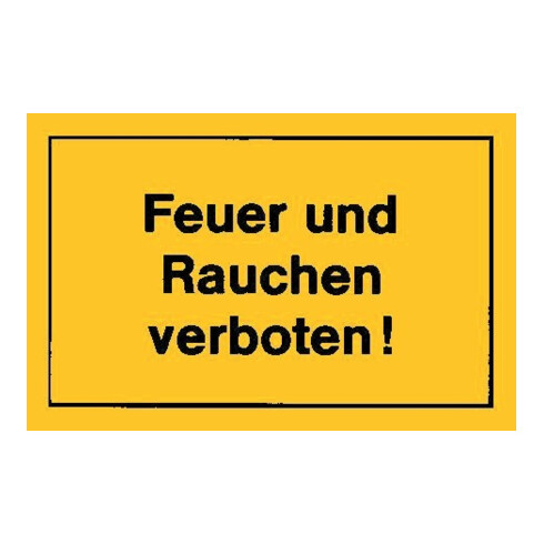 Panneaux d’interdiction Feu et Fumer interdit jaune