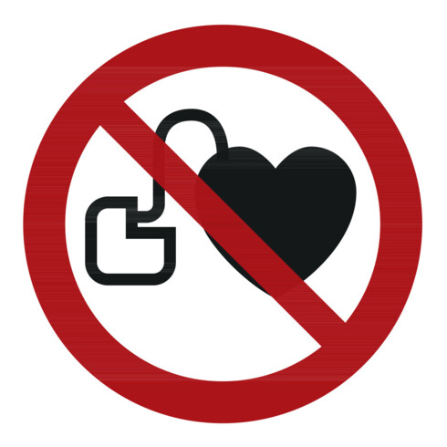 Panneaux d'interdiction Interdit aux personnes porteuses d'un stimulateur cardiaque, Type: 04100