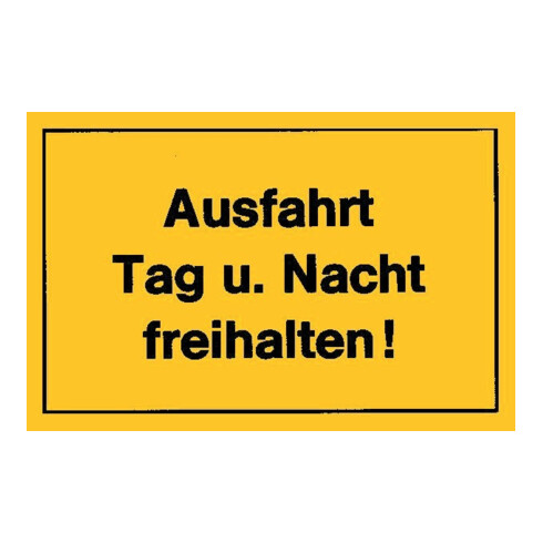 Panneaux d’interdiction Sortie jour et nuit libre jaune