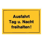 Panneaux d’interdiction Sortie jour et nuit libre jaune