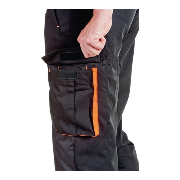 Pantalon à ceinture forestier softshell taille L noir/orange 96 % PES / 4 % EL