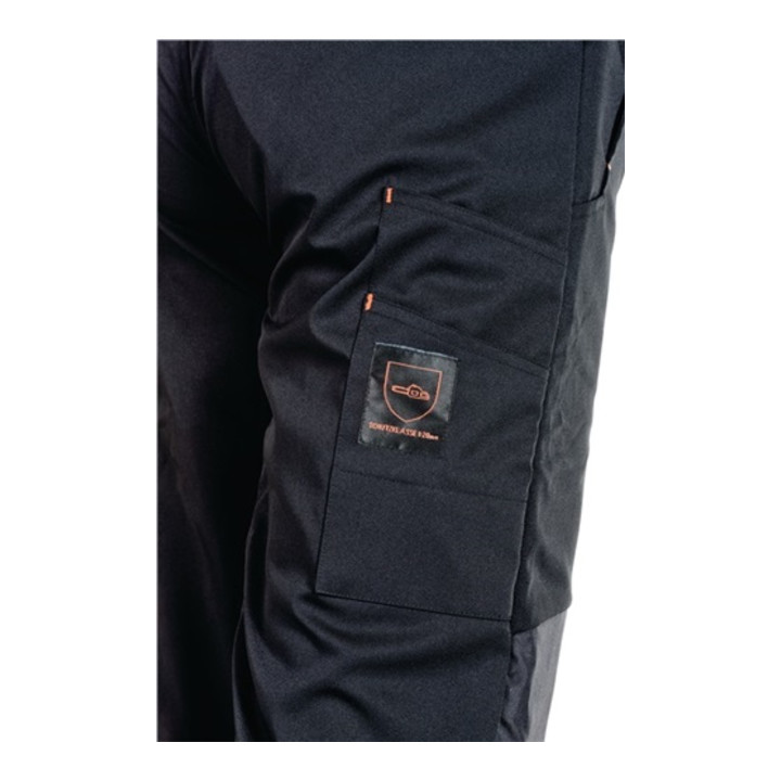 Pantalon à ceinture forestier softshell taille L noir/orange 96 % PES / 4 % EL