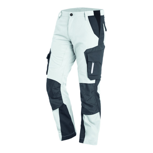 Pantalon de travail FLORIAN taille 46 blanc/anthracite 50 % CO / 50 % PES
