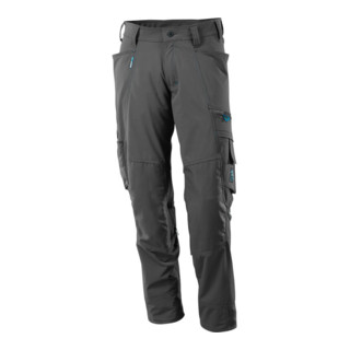 Pantalon Mascot avec poches genoux, pantalon en tissu stretch anthracite foncé