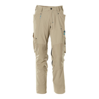 Pantalon Mascot avec poches genoux, pantalon en tissu extensible kaki clair