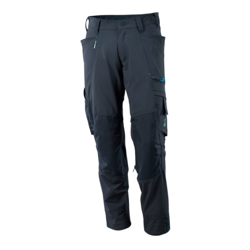 Pantalon Mascot avec poches aux genoux, pantalon en tissu extensible taille 82C64, bleu noir