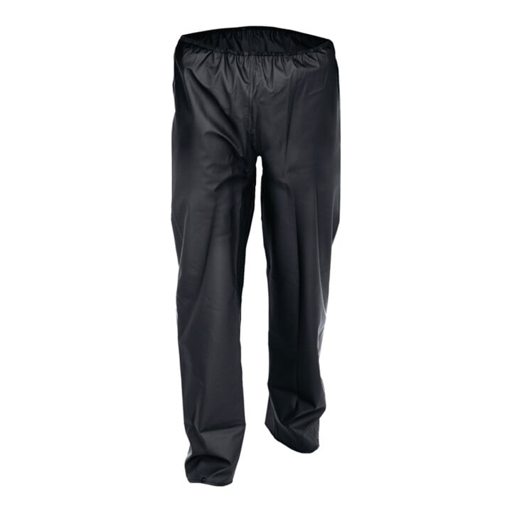Pantalons de pluie en stretch PU taille L noir tissu de coton ASATEX