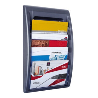 Paperflow Prospekthalter 4060.11 DIN A4 quer 4Fächer anthrazit