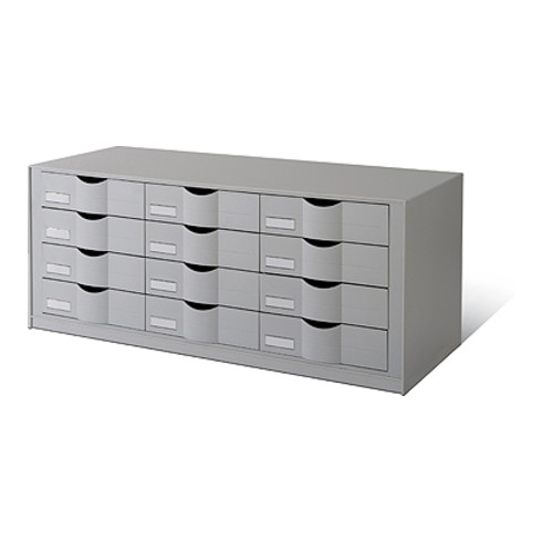 Paperflow Schubladenelement mit 3 x 4 Schubladen Grau