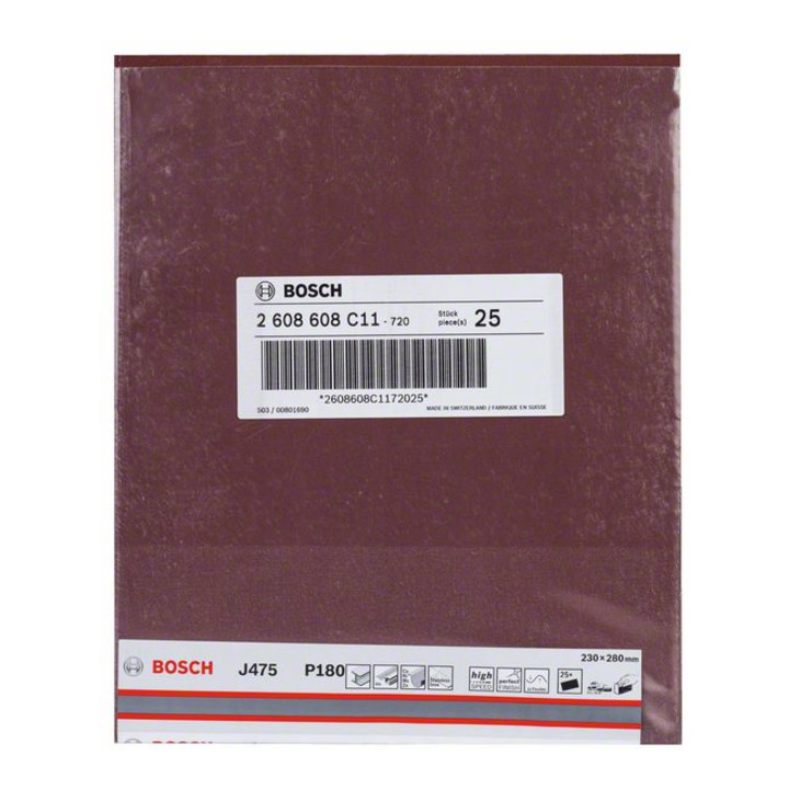 Papier abrasif Bosch J475 Best for Metal 230 x 280 mm 180 non perforé