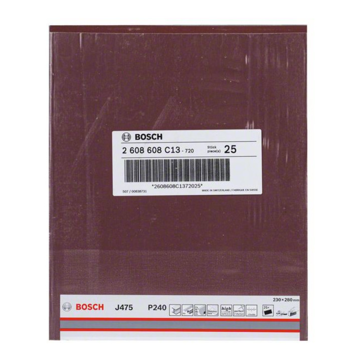 Papier abrasif Bosch J475 Best for Metal 230 x 280 mm 240 non perforé