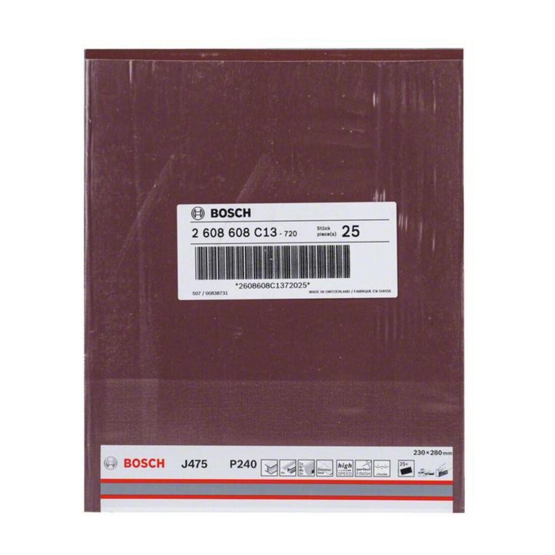Papier abrasif Bosch J475 Best for Metal pour ponceuses à main et ponceuses orbitales