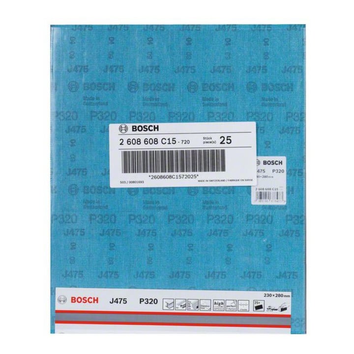 Papier abrasif Bosch J475 Best for Metal 230 x 280 mm 320 non perforé
