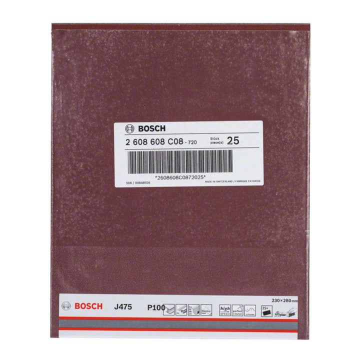 Papier abrasif Bosch J475 Best for Metal 230 x 280 mm 100 non perforé