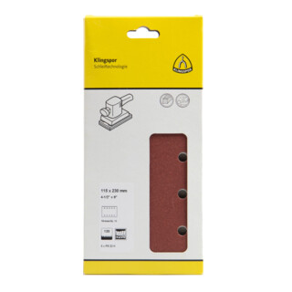 Papier abrasif Klingspor PS 22 K 115 x 230 mm grain 180 forme de trou GL15