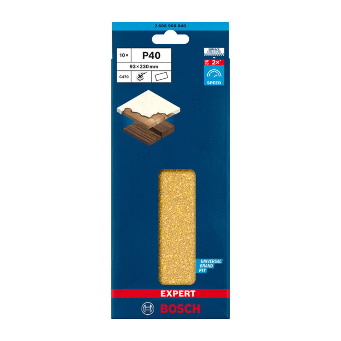 Bosch EXPERT C470 Papier de verre pour ponceuse orbitale
