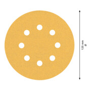 Papier de verre Bosch Expert C470 pour ponceuse orbitale aléatoire, 125 mm, 8 trous, G 100-4