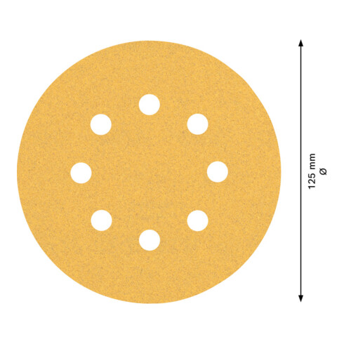 Papier de verre Bosch Expert C470 pour ponceuse orbitale aléatoire, 125 mm, 8 trous, G 100