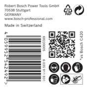 Papier de verre Bosch Expert C470 pour ponceuse orbitale aléatoire, 125 mm, 8 trous, G 100-4