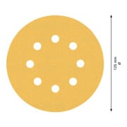 Papier de verre Bosch Expert C470 pour ponceuse orbitale aléatoire, 125 mm, 8 trous, G 120-4