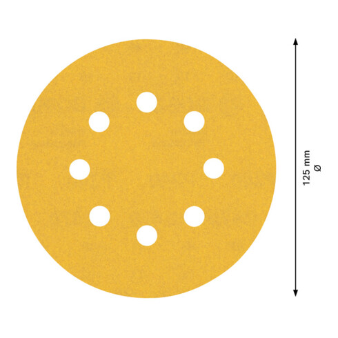 Papier de verre Bosch Expert C470 pour ponceuse orbitale aléatoire, 125 mm, 8 trous, G 240