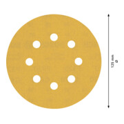 Papier de verre Bosch Expert C470 pour ponceuse orbitale aléatoire, 125 mm, 8 trous, G 320-4