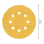 Papier de verre Bosch Expert C470 pour ponceuse orbitale aléatoire, 125 mm, 8 trous, G 400-4